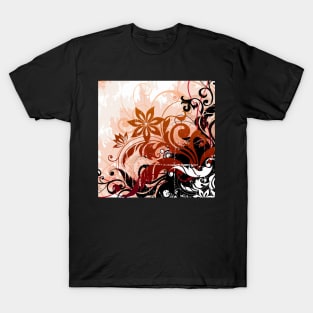 Salmon white floral Art T-Shirt